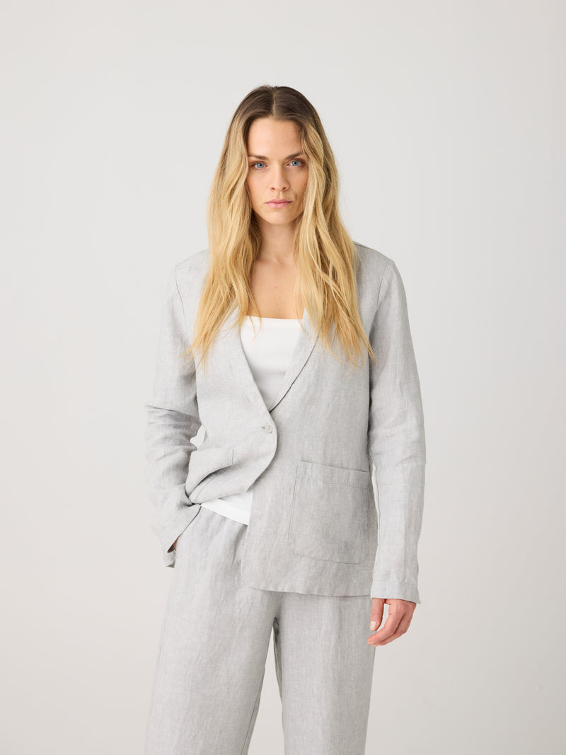 Linen blazer - Ultimate Grey - Yarndyed