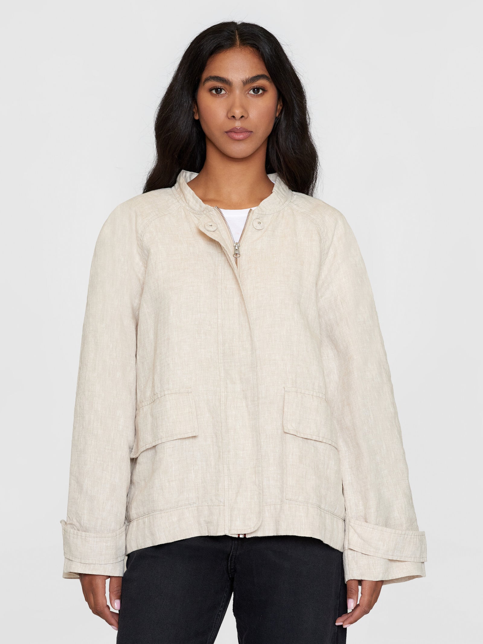 Grey linen jacket womens deals