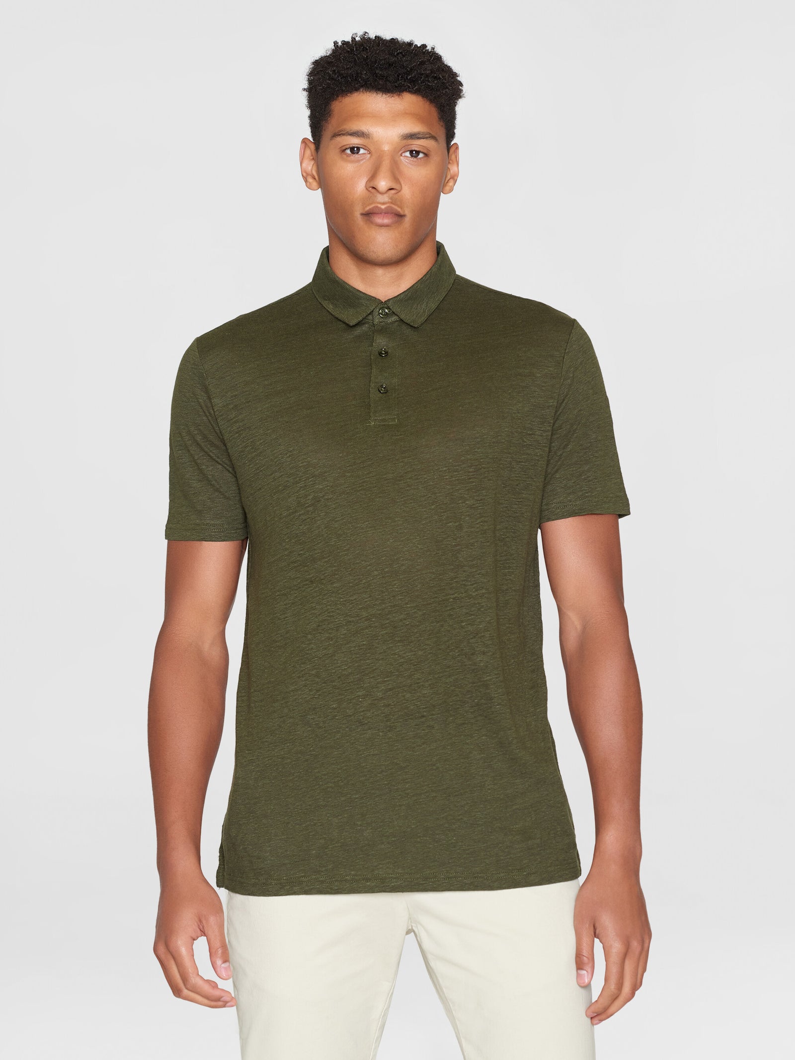 Linen polo - Forest Night