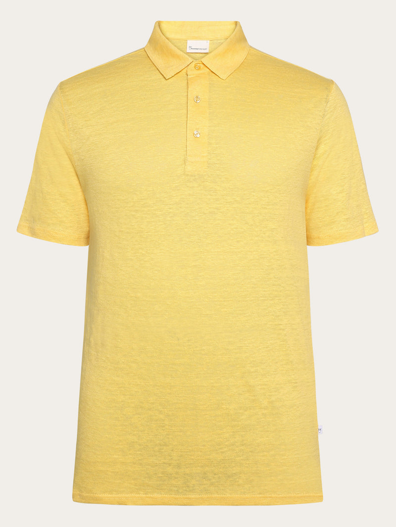 KnowledgeCotton Apparel - MEN Linen polo Polos 1482 Yarrow