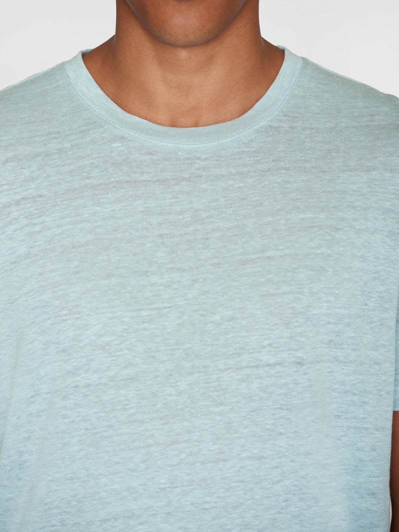 KnowledgeCotton Apparel - MEN Linen t-shirt T-shirts 1436 Gray Mist
