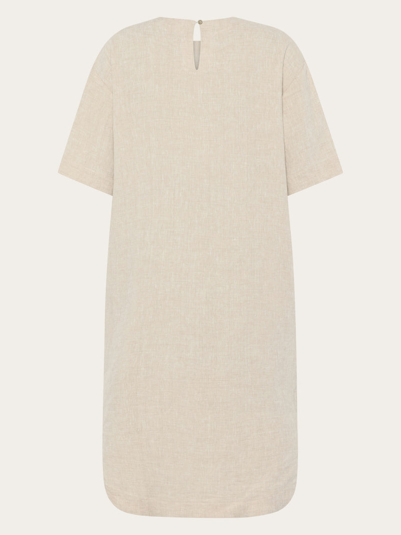 light grey t shirt dress KnowledgeCotton Apparel Women's Linen T-shirt Dress