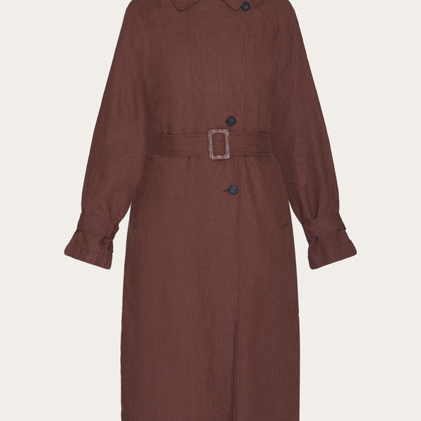 GEOFFREY B.SMALL／Organic Linen Long Coat Geoffrey B. Small Light Beige Cotton Coat – Asa Nisi Masa
