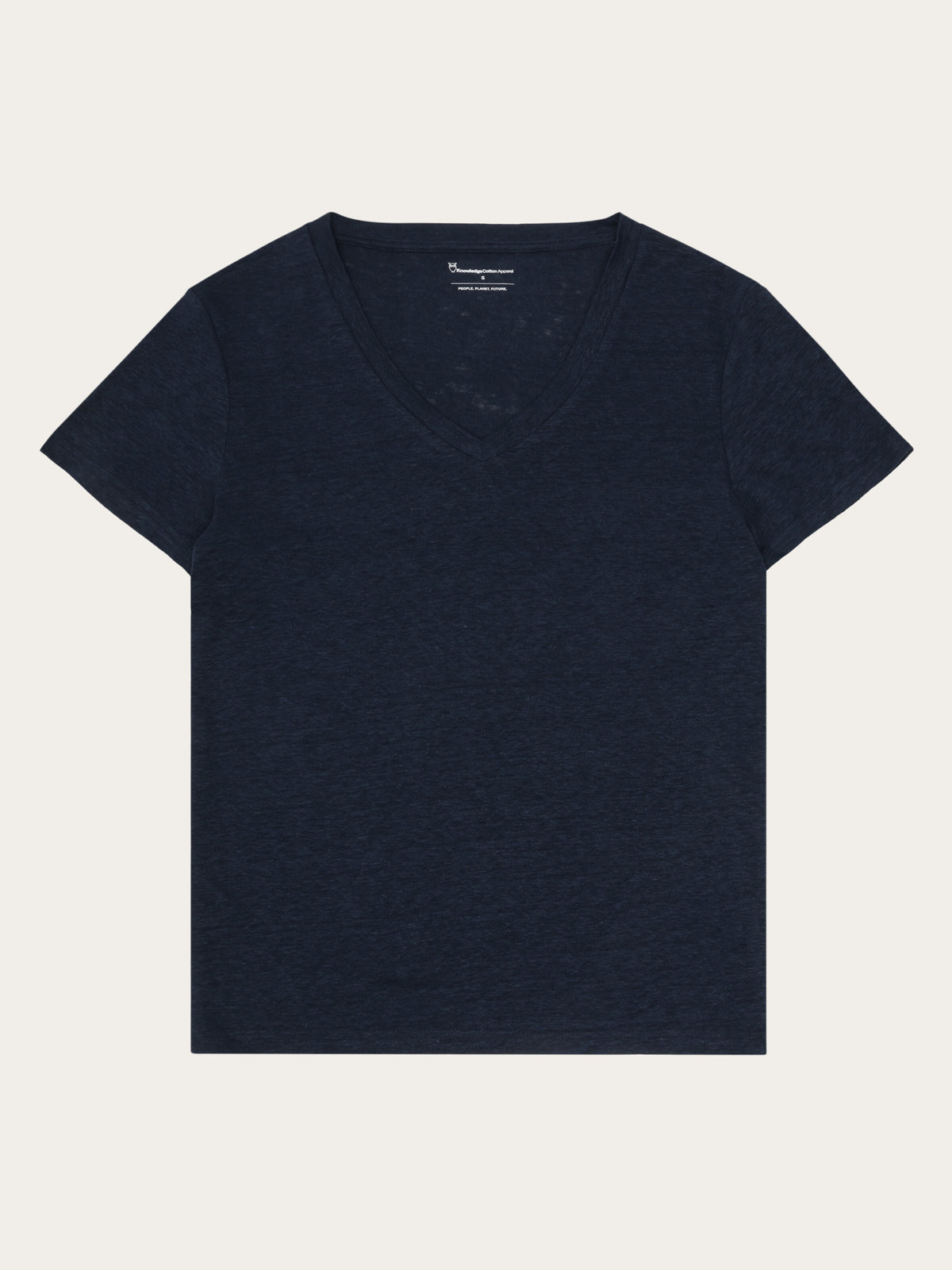 Linen v-neck t-shirt - Black Jet
