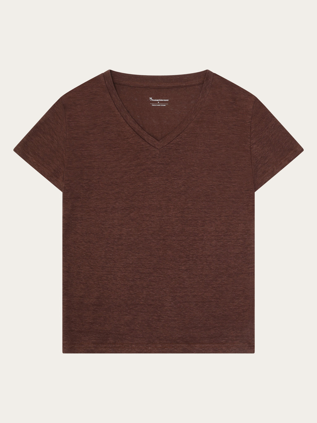 Linen v-neck t-shirt - Shaved Chocolate