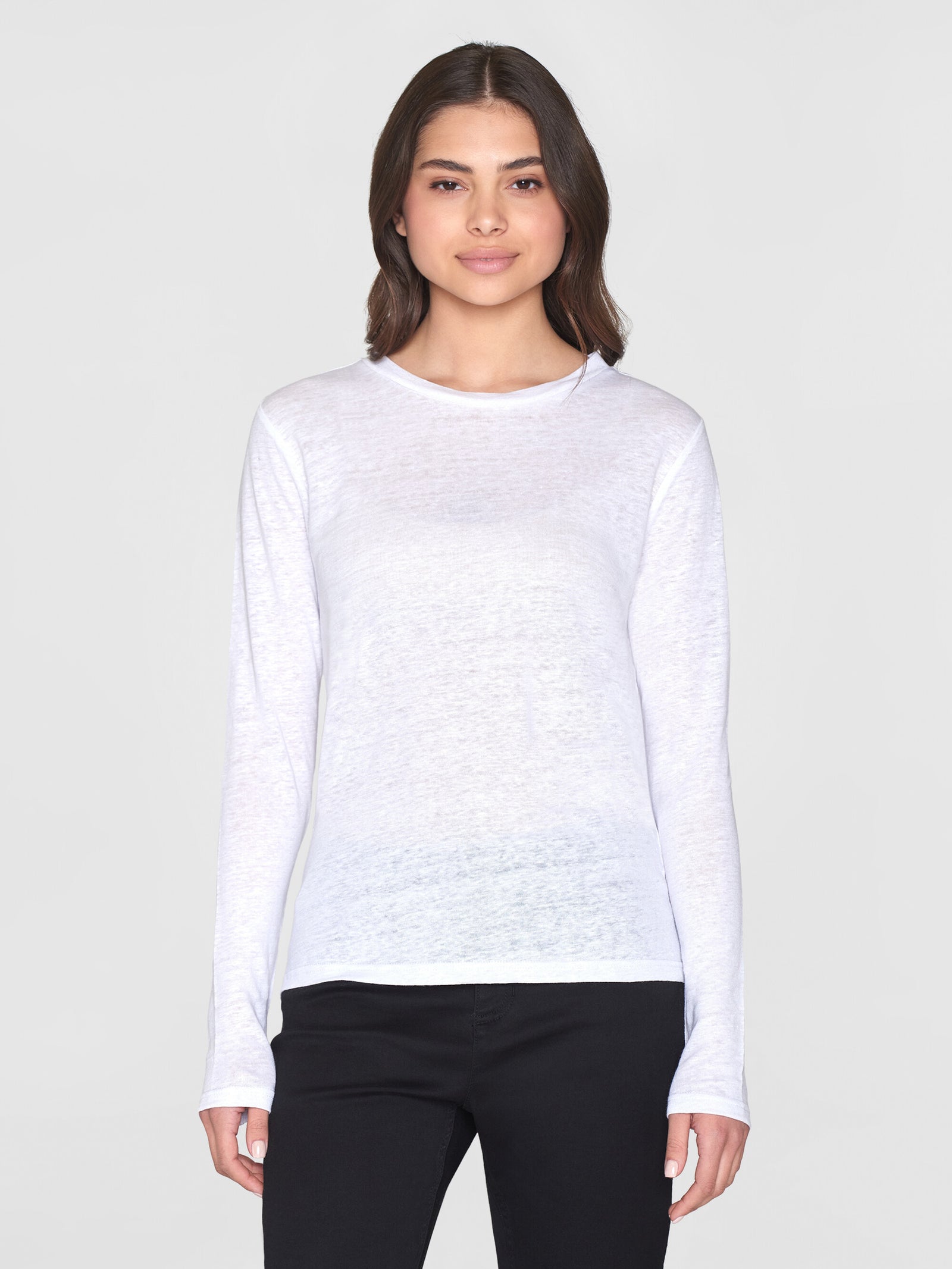 ★COOR★ Compact Cotton Long Sleeve T-Shirt White CXE2TS04V- COTTON-SEERSUCKER POPOVER SHIRT