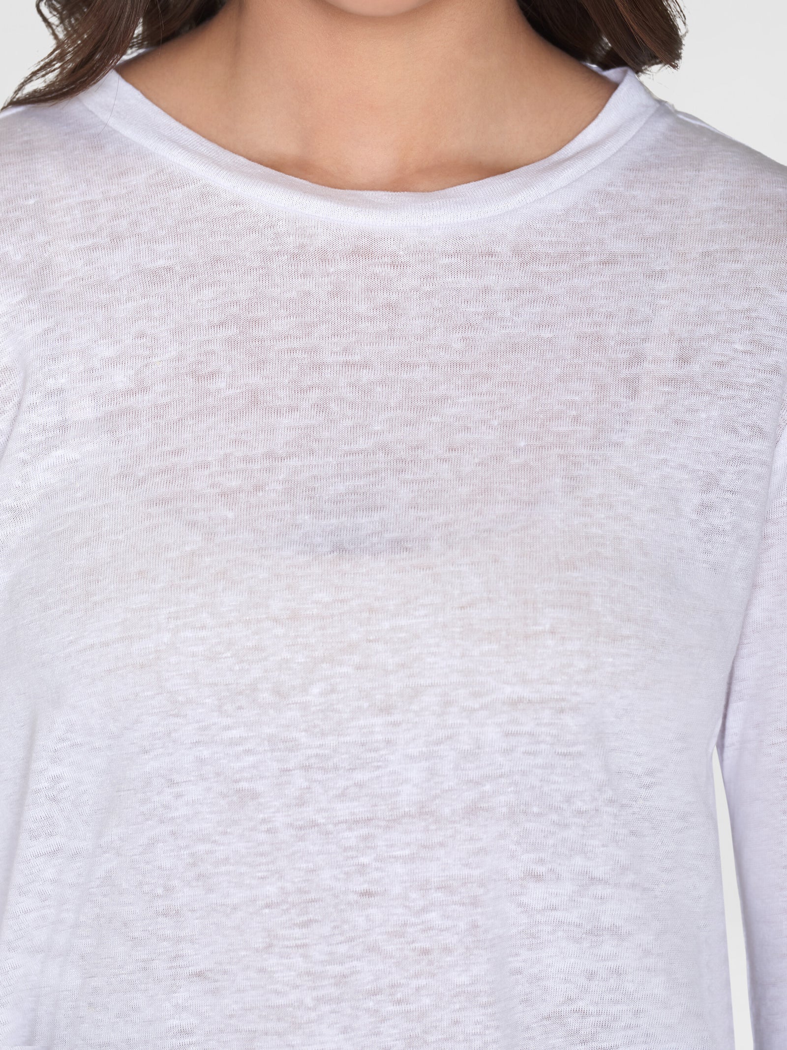 【BAON】[unisex] Reno Linen Long Sleeve Tee - Linen 100 Linen Long-Sleeve Shirt in Long Sleeve | Vince