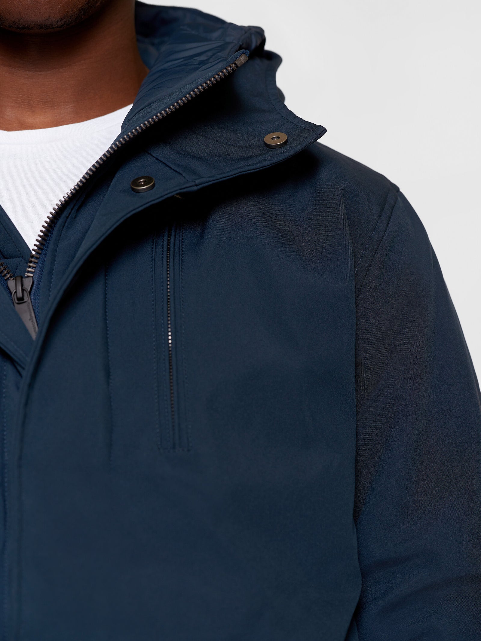 Buy Long soft shell jacket CLIMATE SHELL Total Eclipse from KnowledgeCotton Apparel