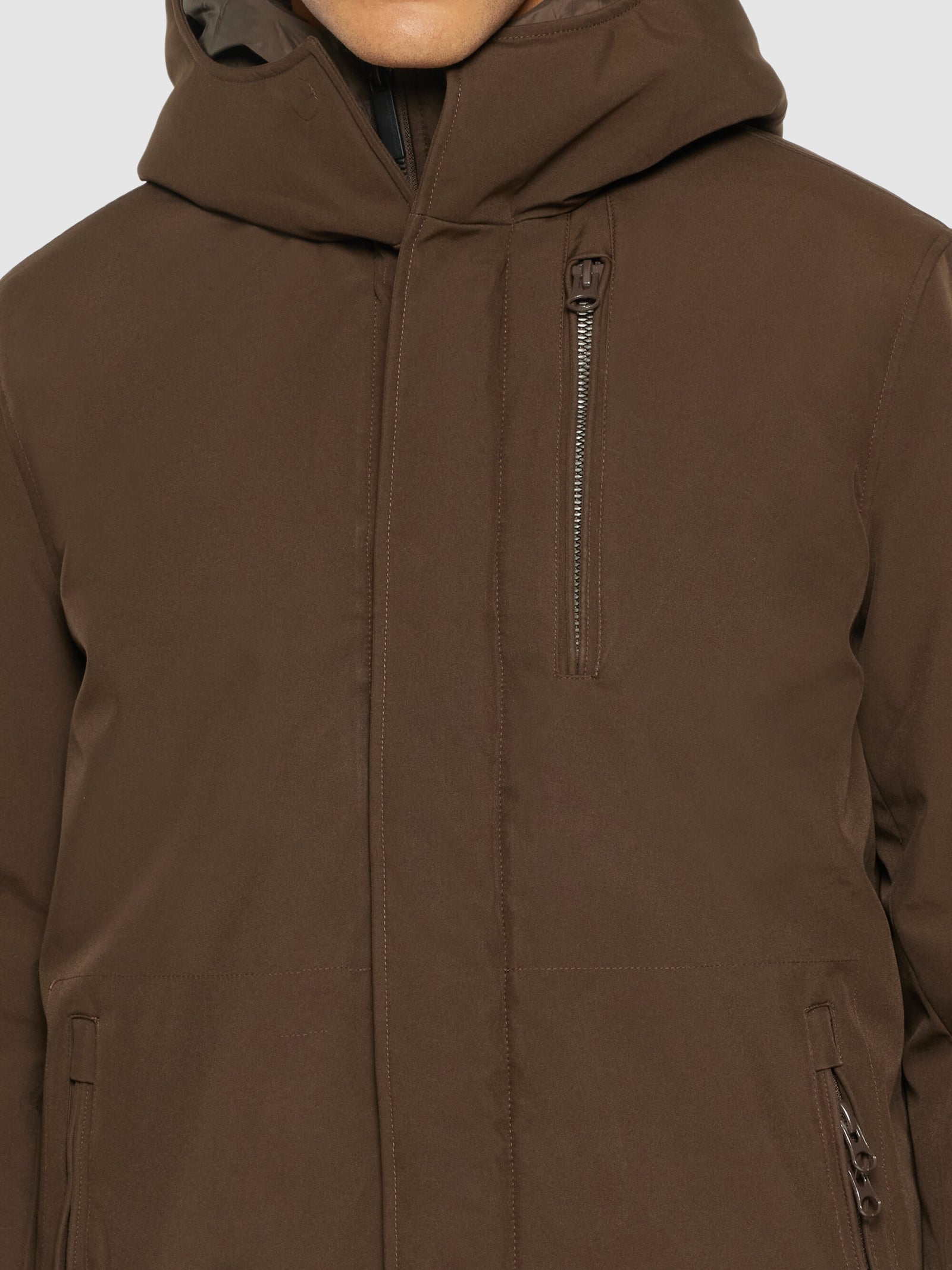 Buy Long soft shell jacket CLIMATE SHELL Demitasse brown from KnowledgeCotton Apparel