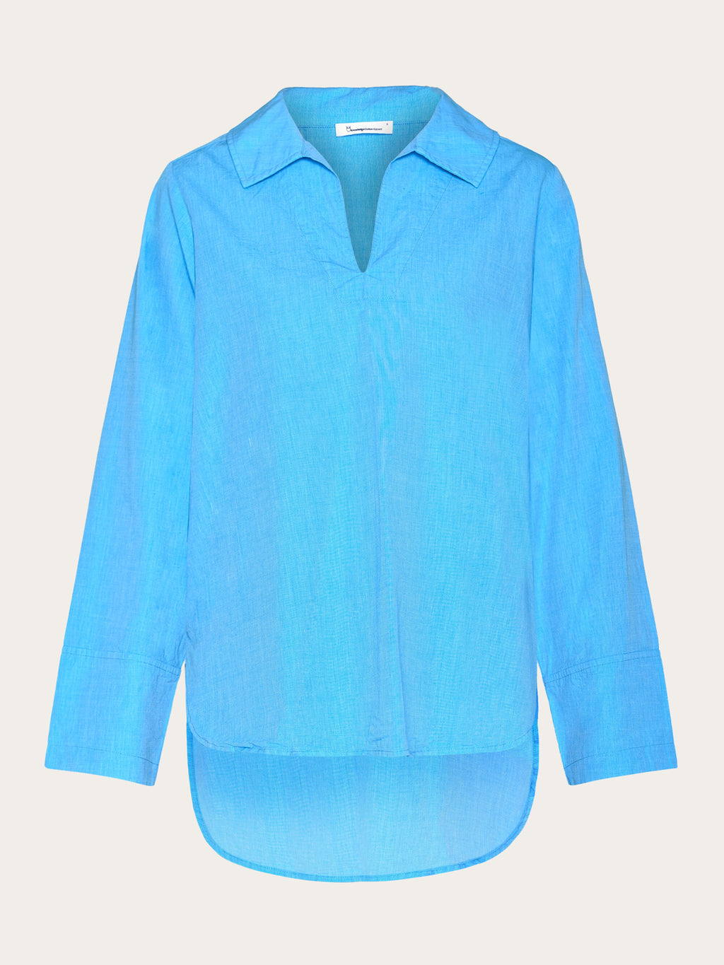 Buy Loose A-shape chambray shirt - GOTS/Vegan - Malibu Blue