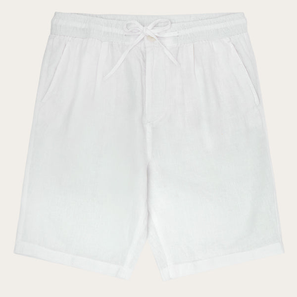 Buy Loose Linen shorts Bright White from KnowledgeCotton Apparel