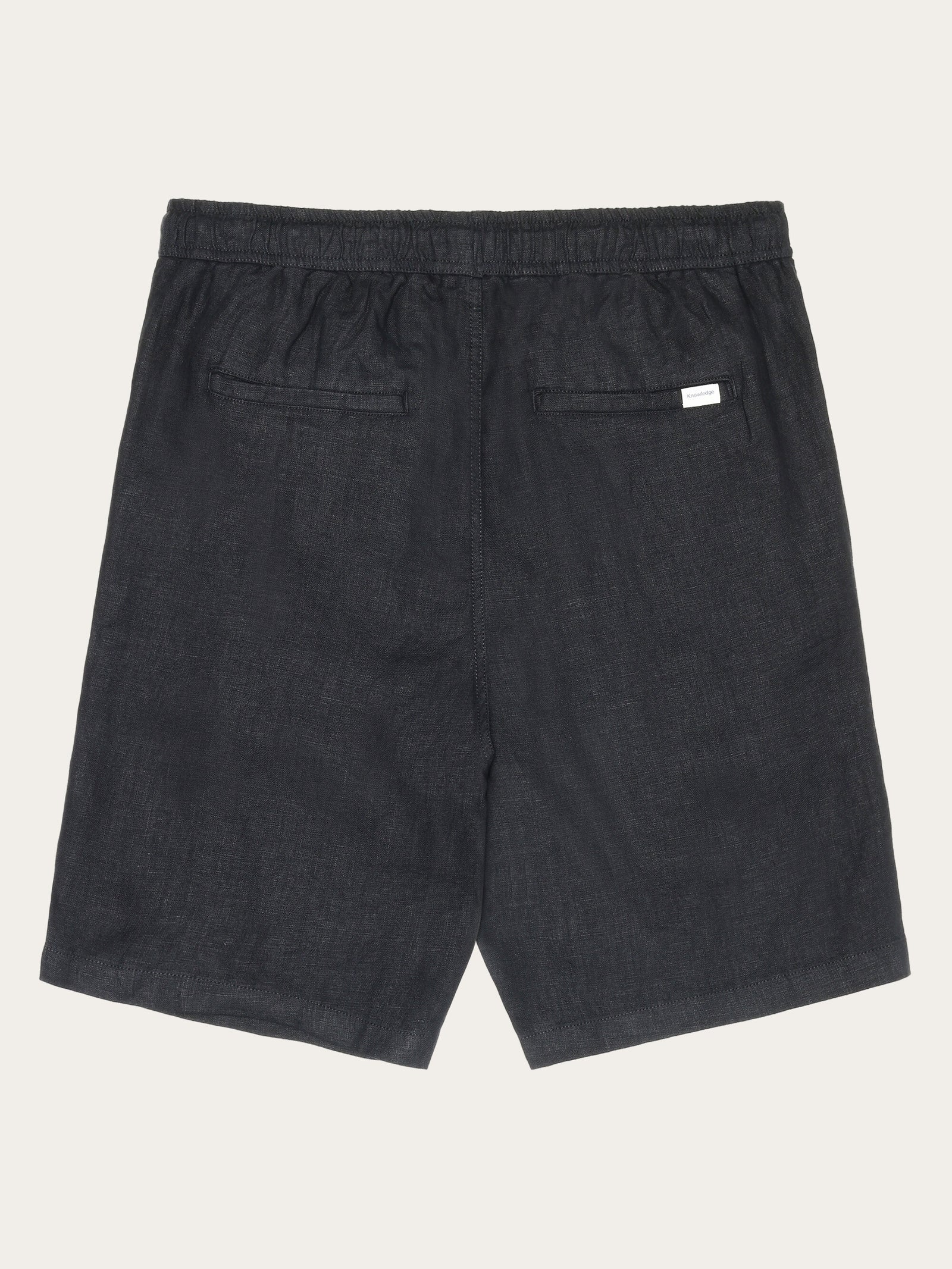 Buy Loose Linen shorts Black Jet from KnowledgeCotton Apparel