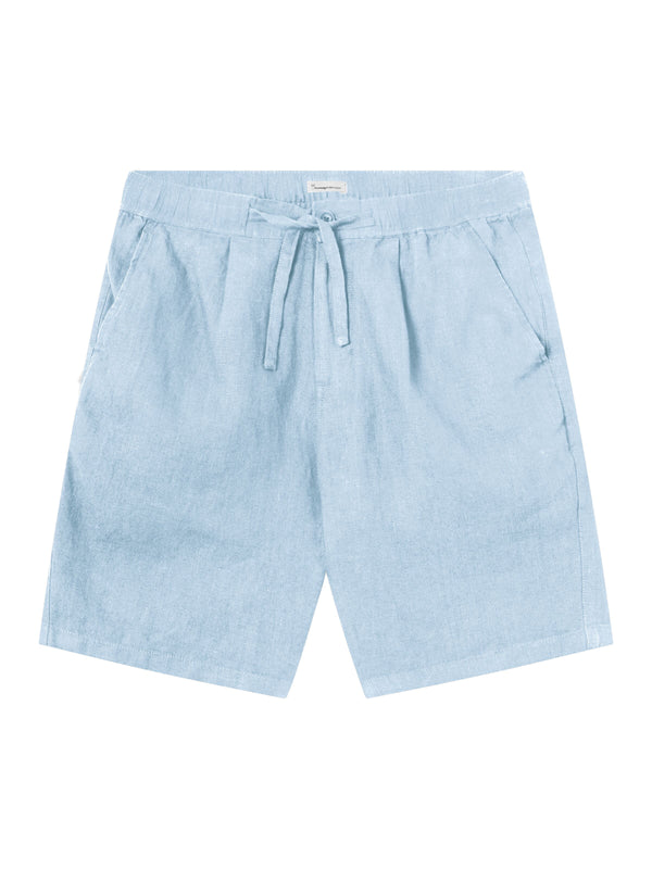 KnowledgeCotton Apparel - MEN Loose Linen shorts Shorts 1322 Asley Blue
