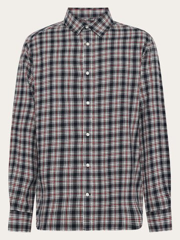 KnowledgeCotton Apparel - MEN Loose check shirt Shirts 7036 Navy