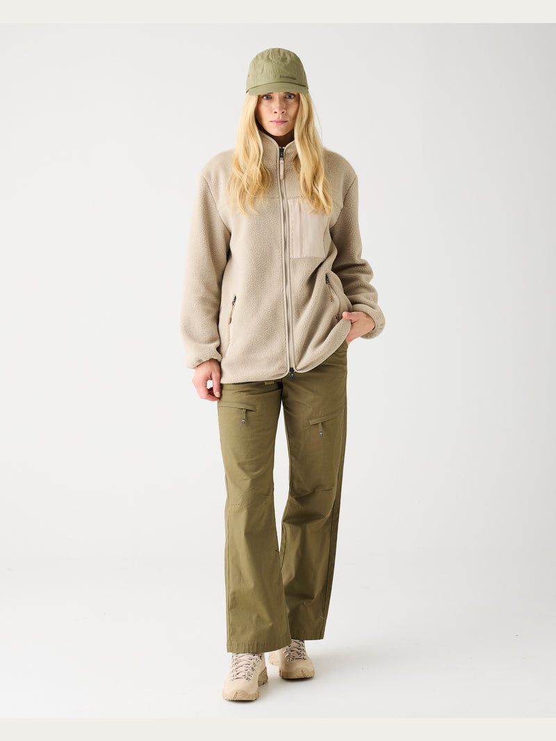 KnowledgeCotton Apparel - WMN Loose fit Zip Fleece - GRS/Vegan Fleeces 1228 Light feather gray