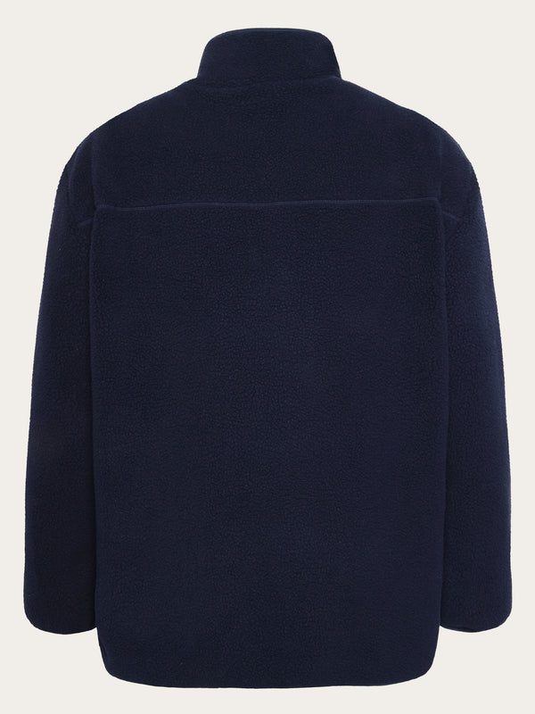 KnowledgeCotton Apparel - WMN Loose fit Zip Fleece - GRS/Vegan Fleeces 1412 Night Sky