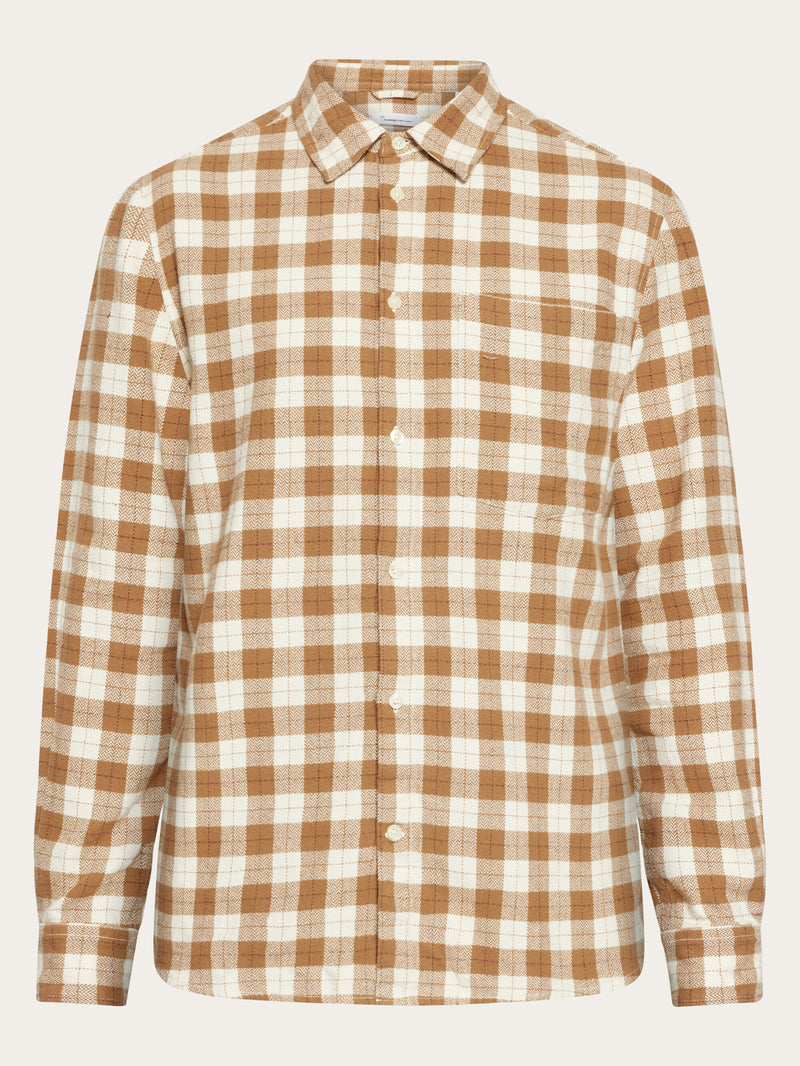 Loose fit checkered shirt Beige check