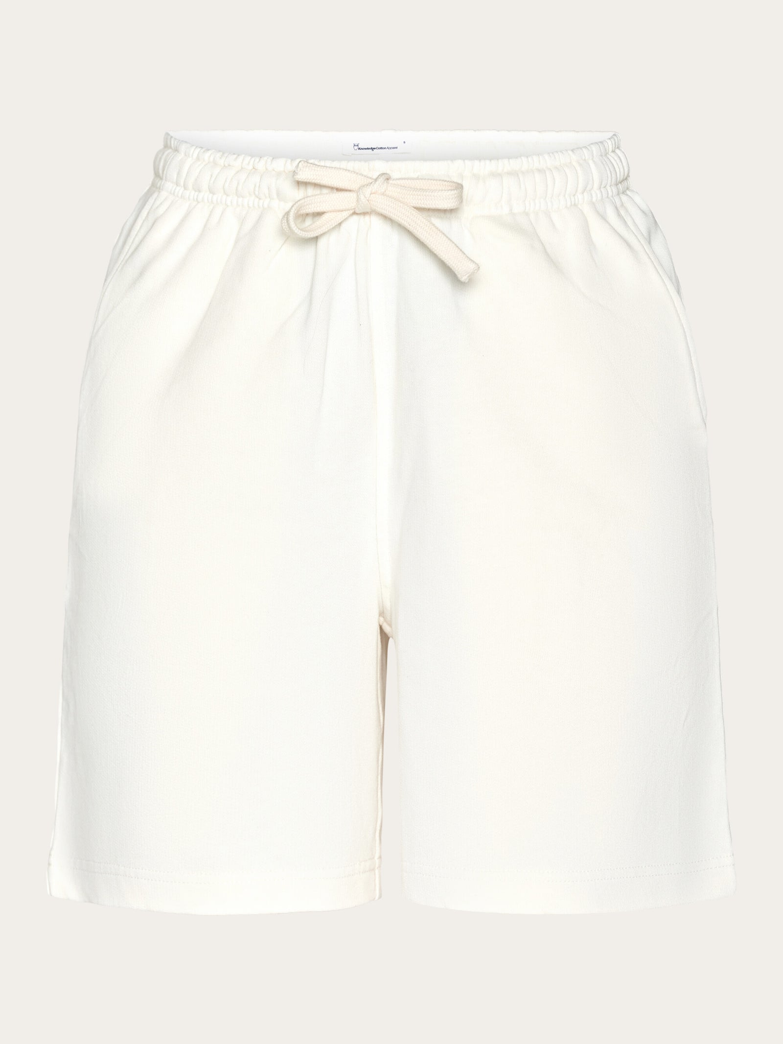 Buy Loose fit high waisted sweat shorts GOTS Vegan Egret from KnowledgeCotton Apparel