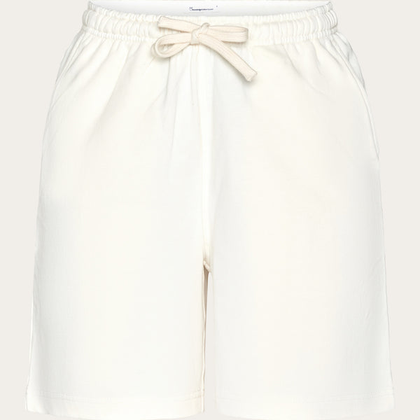 Buy Loose fit high waisted sweat shorts GOTS Vegan Egret from KnowledgeCotton Apparel