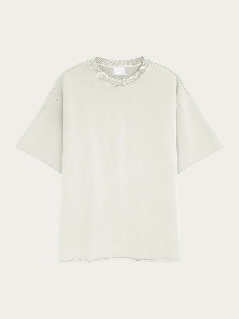 KnowledgeCotton Apparel - MEN Loose fit reactive dyed sweat t-shirt - GOTS/Vegan T-shirts 1387 Egret