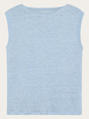 KnowledgeCotton Apparel - WMN Loose fold up linen t-shirt T-shirts 1009 Skyway