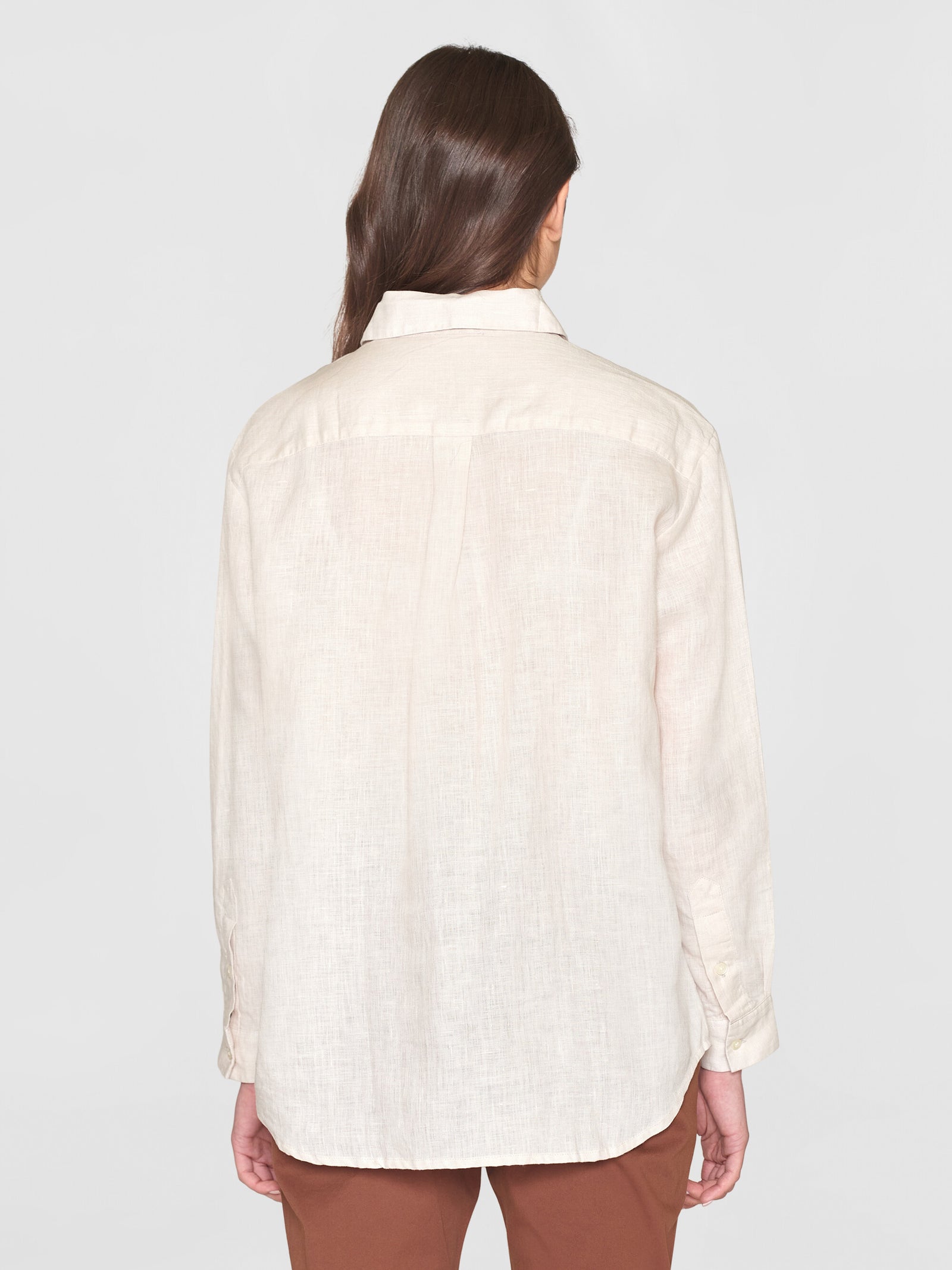 Loose linen long sleeved shirt - GOTS/Vegan - Light feather