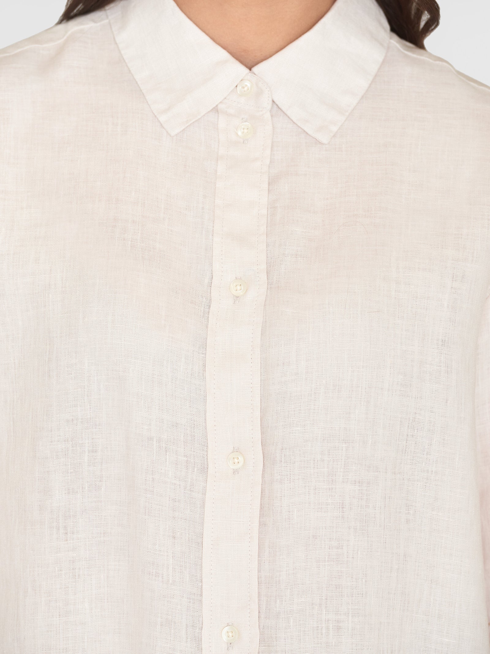 Loose linen long sleeved shirt - GOTS/Vegan - Light feather