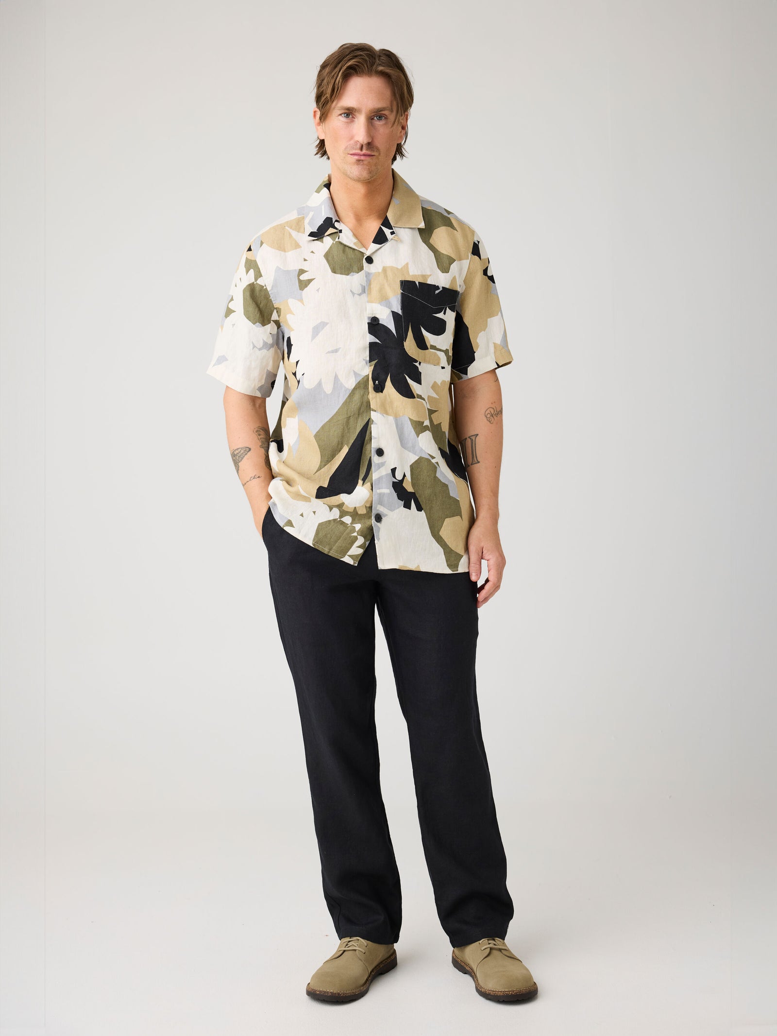 Loose linen pant - Black Jet