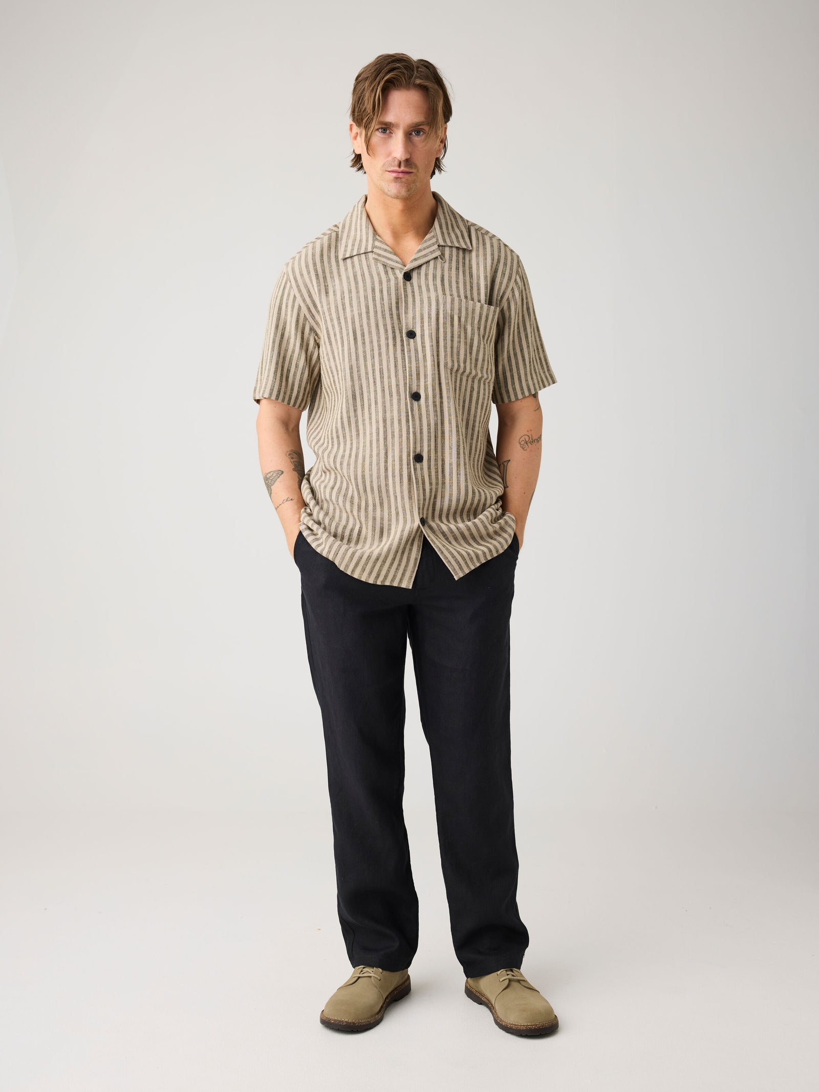 Loose linen pant - Black Jet – KnowledgeCotton Apparel Europe