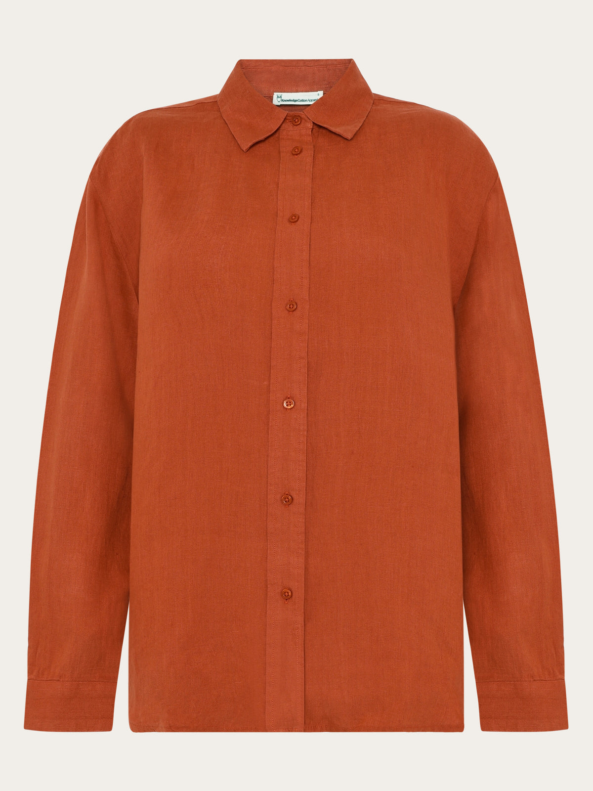 Loose linen shirt - Burnt Brick