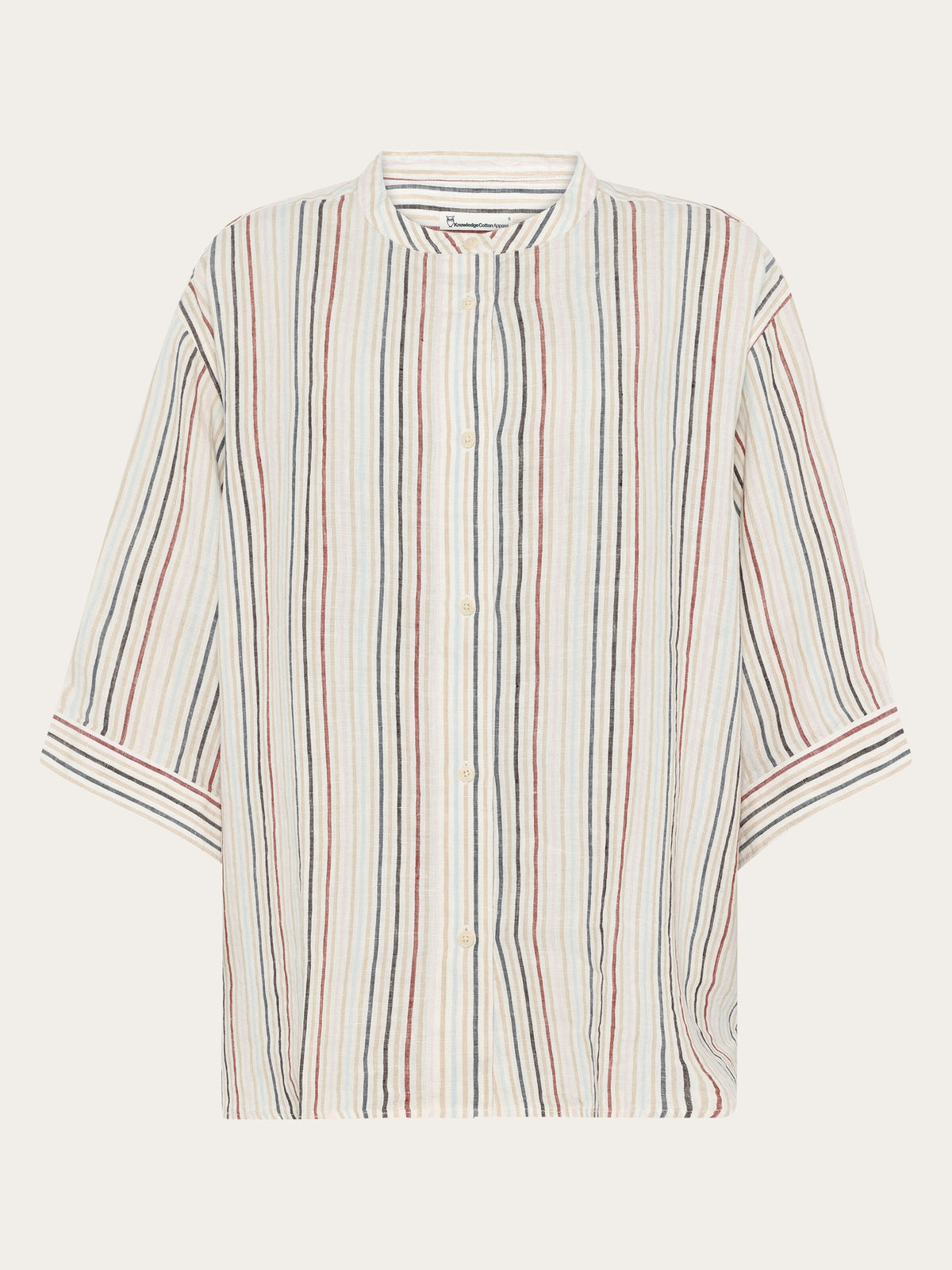 Loose linen stripe shirt - Multi color stripe
