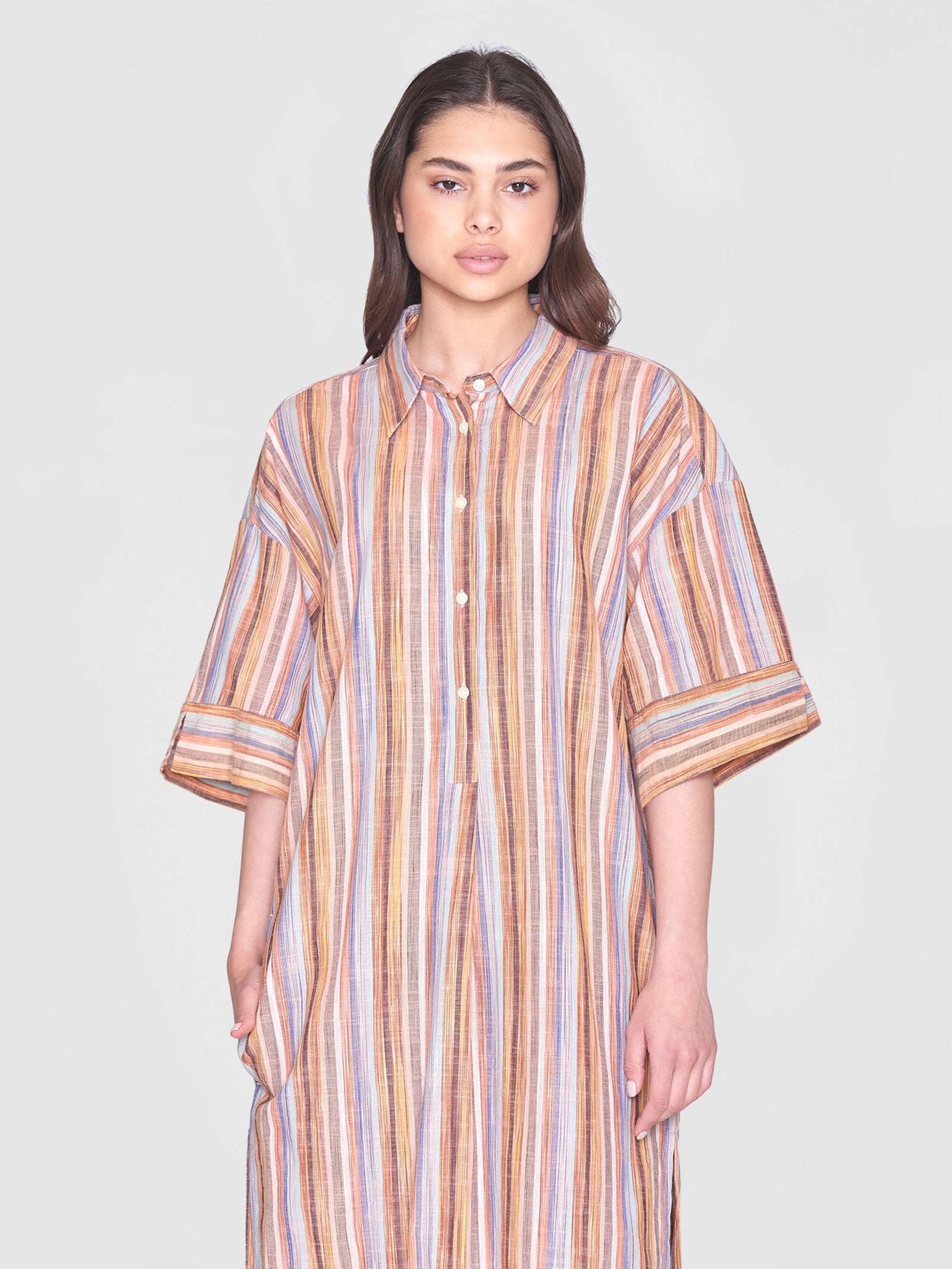 Colorful striped shirt dress store