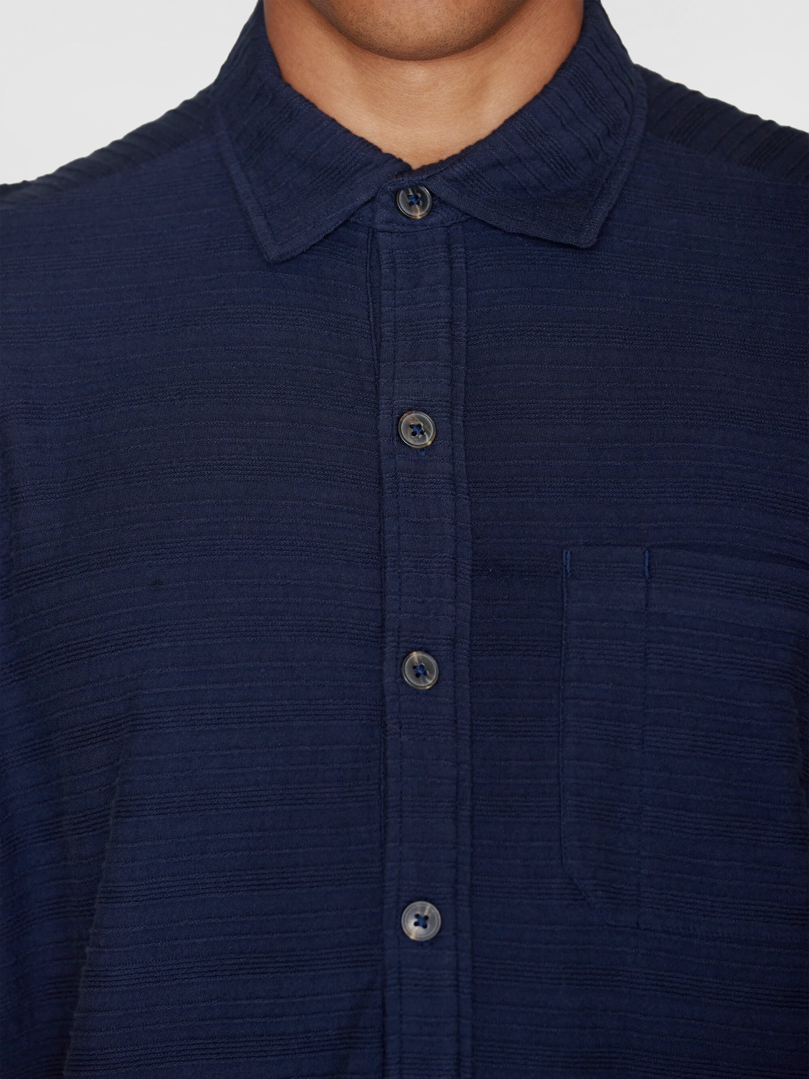 Loose short sleeve cotton solid striped jersey shirt GOTS