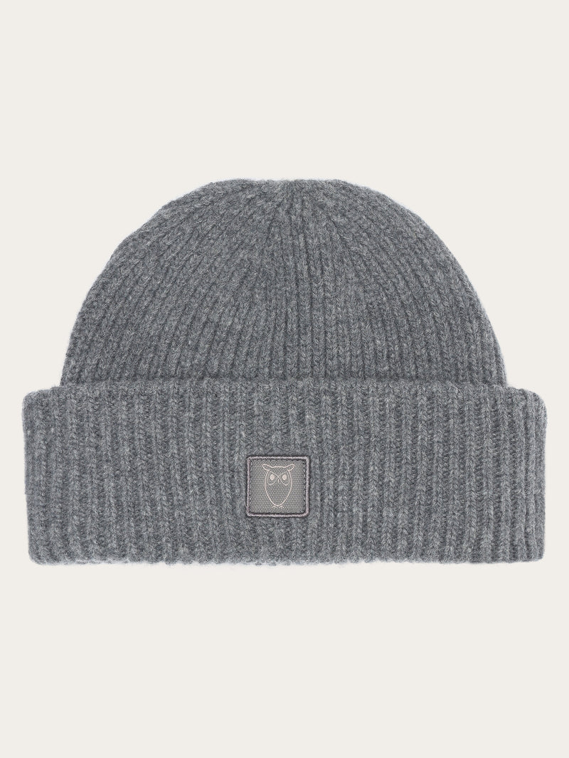 Low wool rib beanie Dark Grey Melange