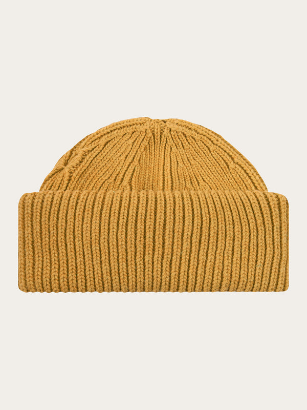 KnowledgeCotton Apparel - UNI Low wool rib beanie Hats 1413 Tinsel