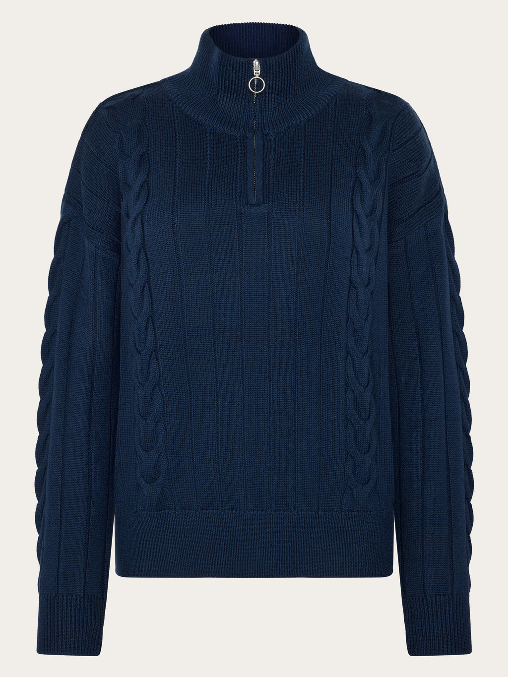 Merino Half Zip High Neck RWS - Total Eclipse