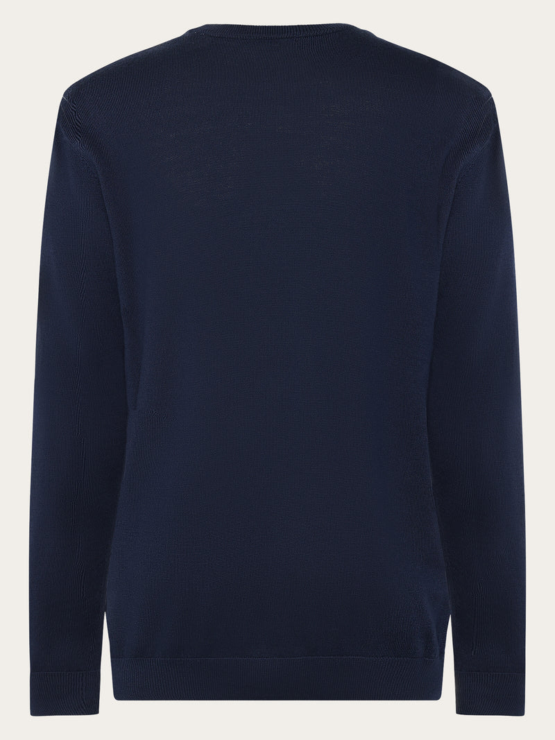 Merino crew neck core sweater - Total Eclipse