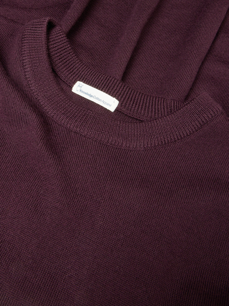 KnowledgeCotton Apparel - MEN Merino crew neck sweater Knits 1281 Fig