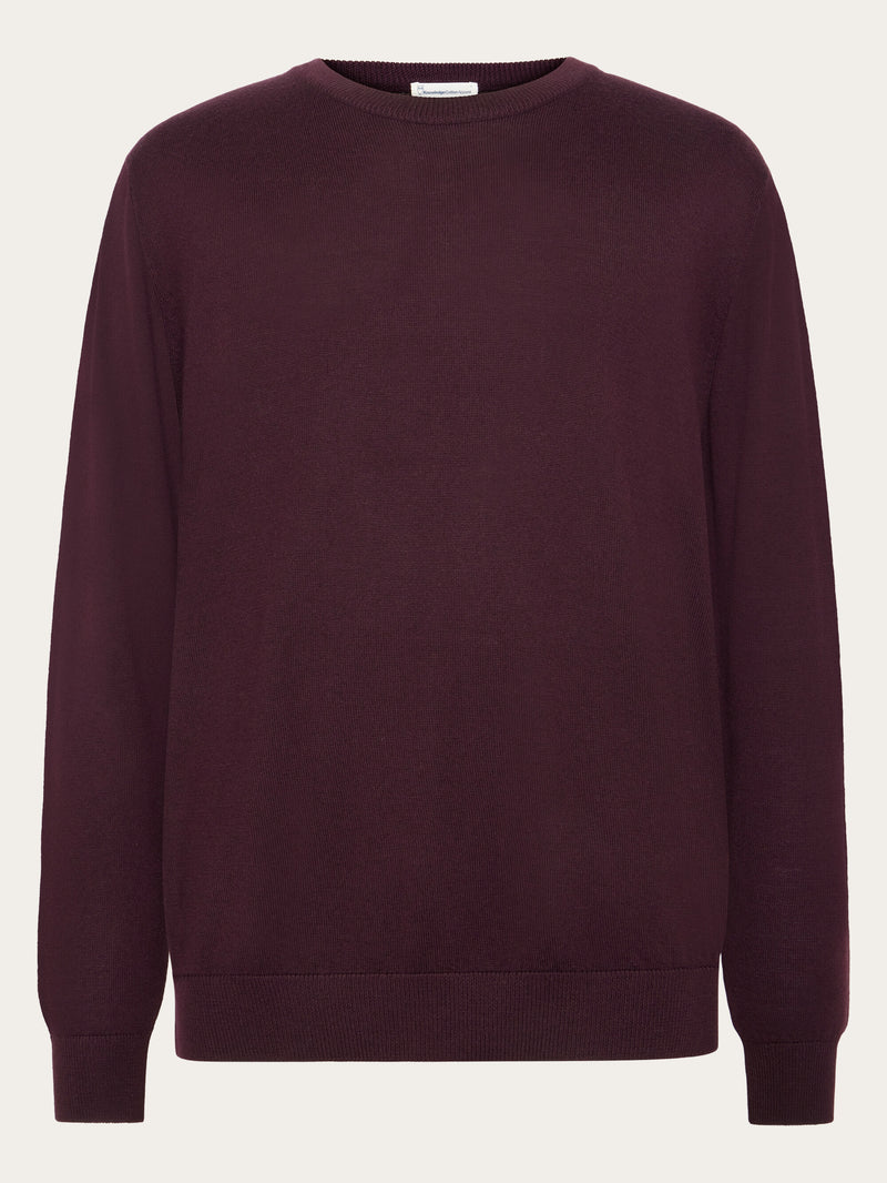 KnowledgeCotton Apparel - MEN Merino crew neck sweater Knits 1281 Fig