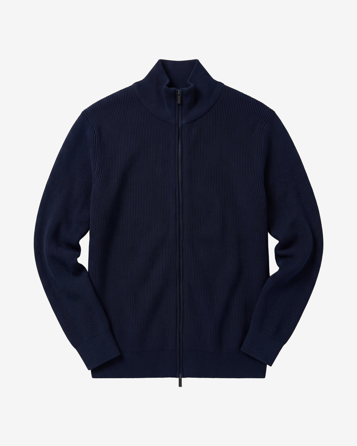 KnowledgeCotton Apparel - MEN Merino full zip sweater Knits 1001 Total Eclipse