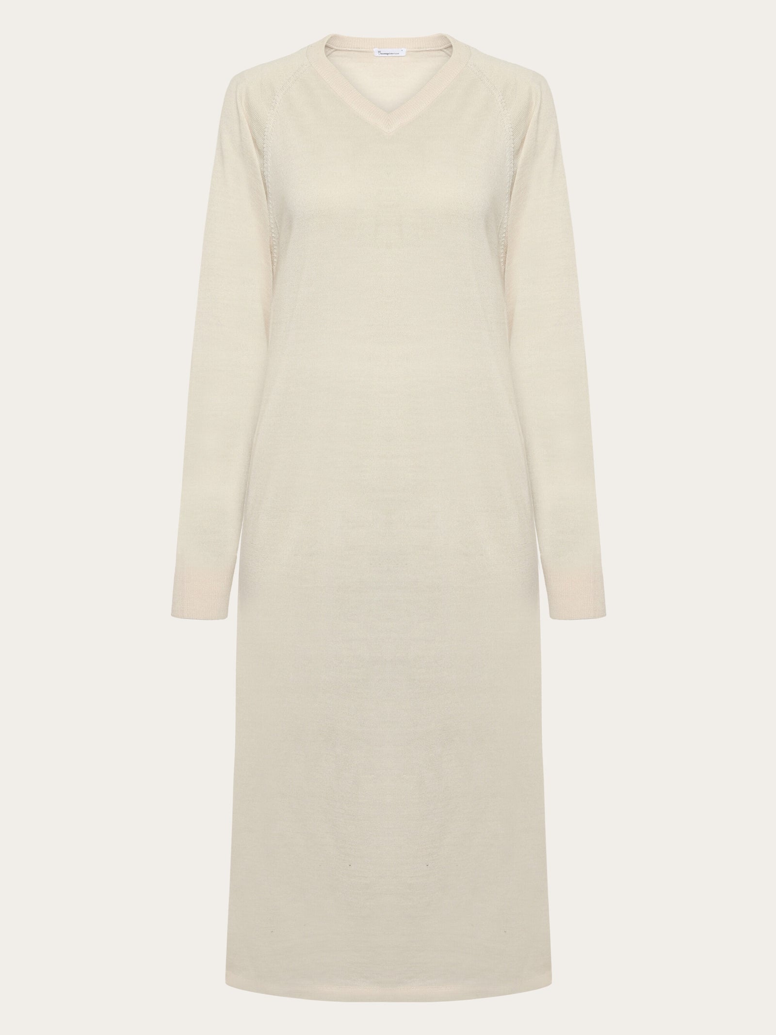 KnowledgeCotton Apparel Women's Merino Mid Length V-neck Dress