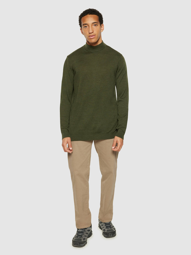 KnowledgeCotton Apparel - MEN Merino mock neck - RWS Knits 1090 Forrest Night