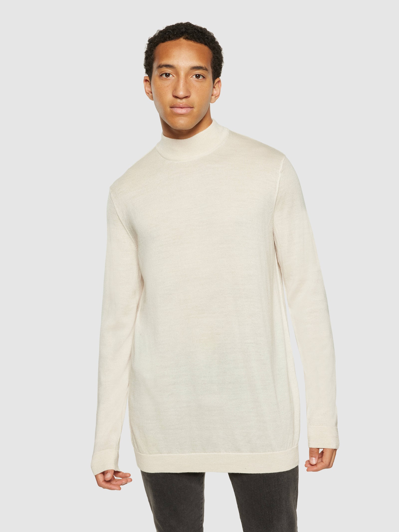 SELECTED HOMME Slhtown Merino Coolmax Knit Roll B Noos Men's Sweater, Navy Blazer/Detail: Melange, XL