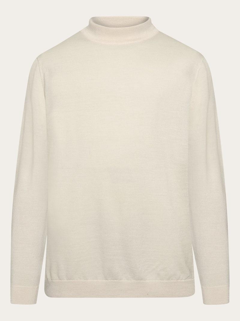 KnowledgeCotton Apparel - MEN Merino mock neck - RWS Knits 1346 Kelp