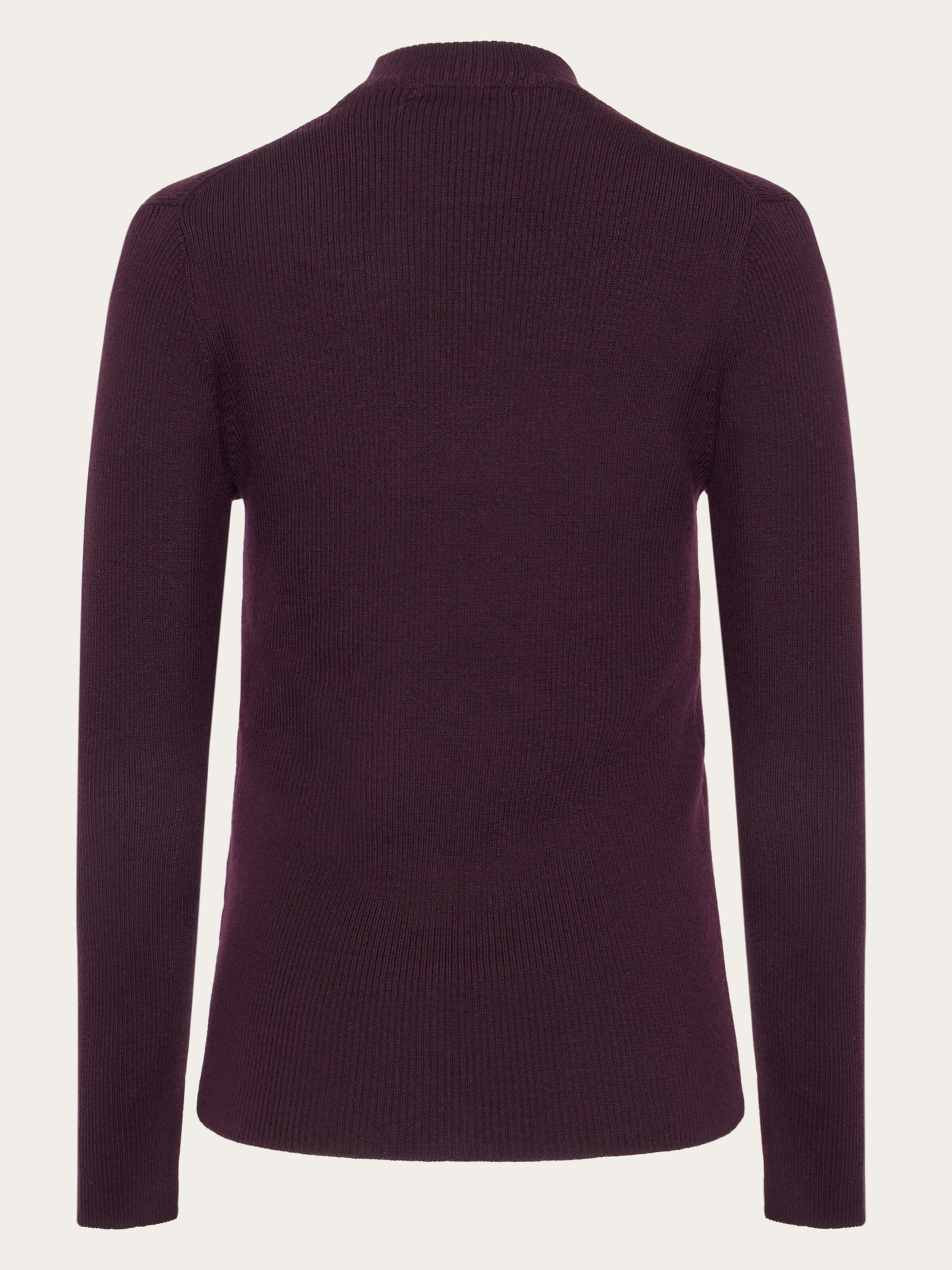 Merino rib mock neck long sleeve t-shirt - Fig