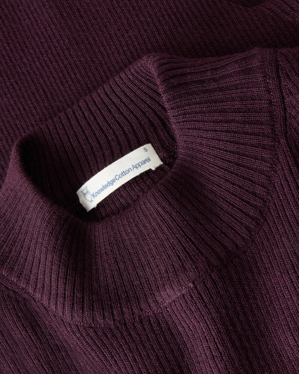 KnowledgeCotton Apparel - WMN Merino rib mock neck long sleeve t-shirt Knits 1281 Fig