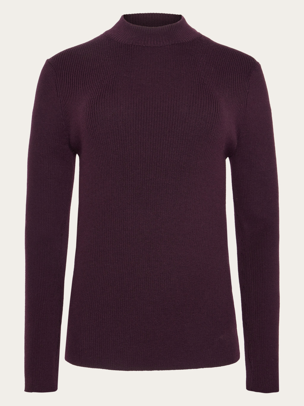 Merino rib mock neck long sleeve t-shirt - Fig