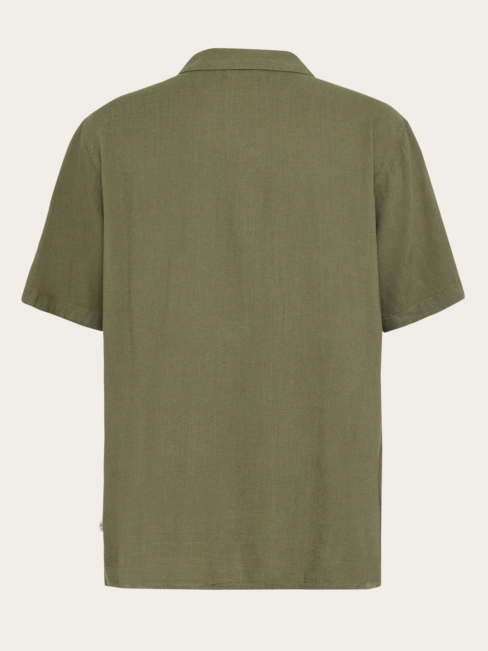 Moss relaxed linen blend short sleeve shirt - Burned Olive