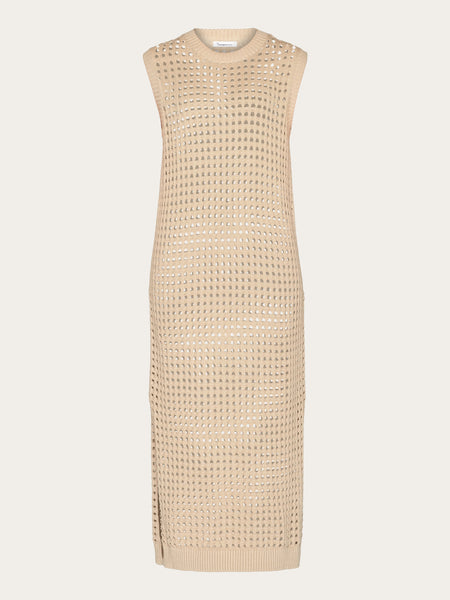 Buy Open work knit dress - GOTS/Vegan - Light feather gray Buy Open work knit dress - GOTS/Vegan - Light feather gray