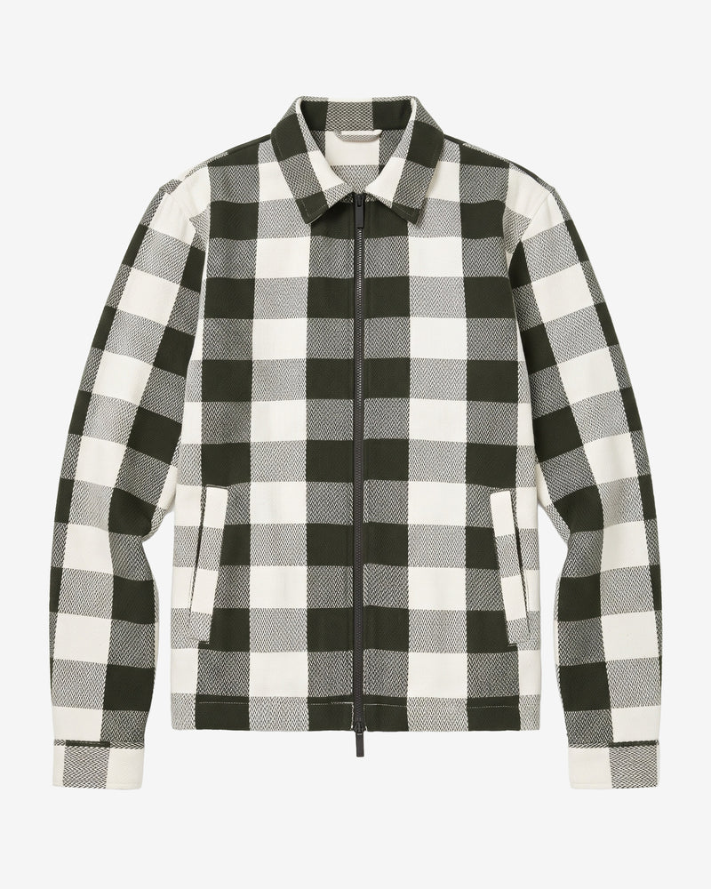 KnowledgeCotton Apparel - MEN Organic Cotton Checked Flannel Overshirt GOTS Overshirts 7023 Green check